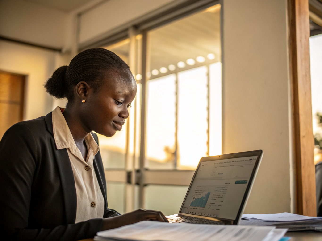 Gambian accountant using Jokoor Books